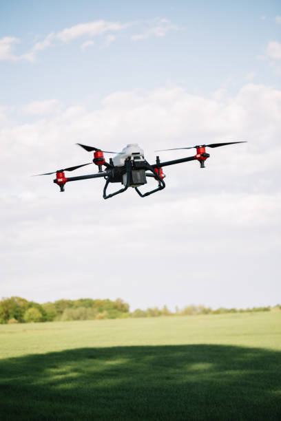 istock Agriculture drone fly to sprayed fertilizer on the rice fields. Industrial agriculture 2023247792