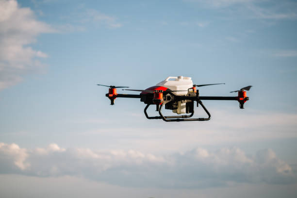 istock Agriculture drone on the green tea field. 2023247793
