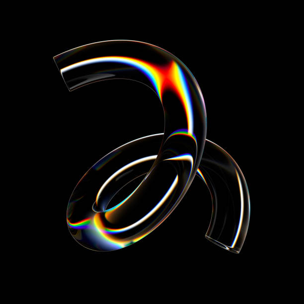 istock 3D Futuristic spiral curve shape with dispersion effect 2023248922