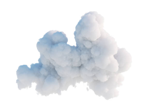 istock 3d rendering. Cloud clip art isolated on white background. Fluffy cumulus. Fantasy sky 2023251621