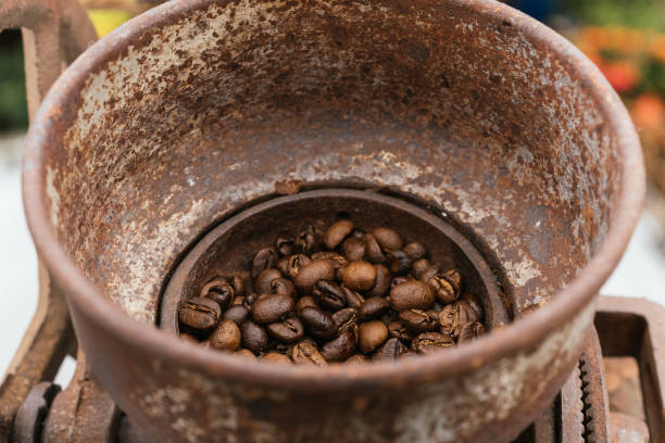 istock Coffee beans ready to be ground in a grinding machine. 2023255892