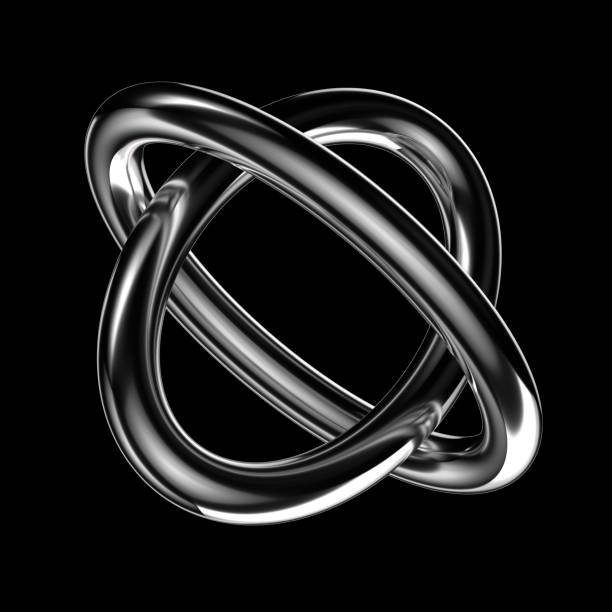 istock Bold futuristic chrome metal geometric shape background template 2023285427