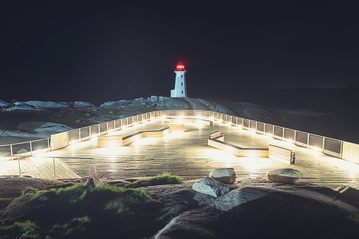 Newly constructed observation deck at Peggy's Cove Lighthouse.