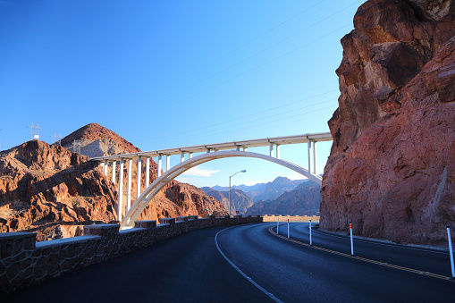 Hoover Dam bypass road just outside of Las Vegas, Nevada.