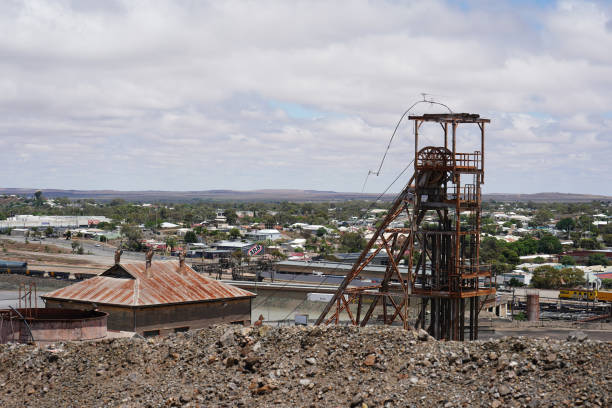 Panoramic view of the historic outback mining town of Broken Hill, NSW