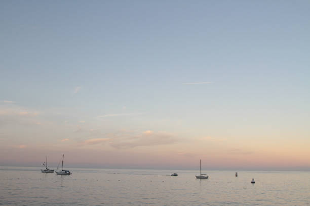 Beautiful sunset on the beach in Brela, Croatia.
