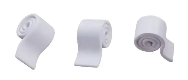 Vector illustration of Roll of white soft toilet paper. Sanitary napkins, view from different sides