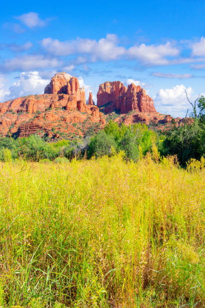 View to Cathedral Rock from Crescent Moon Picnic Site near Sedona, Arizona