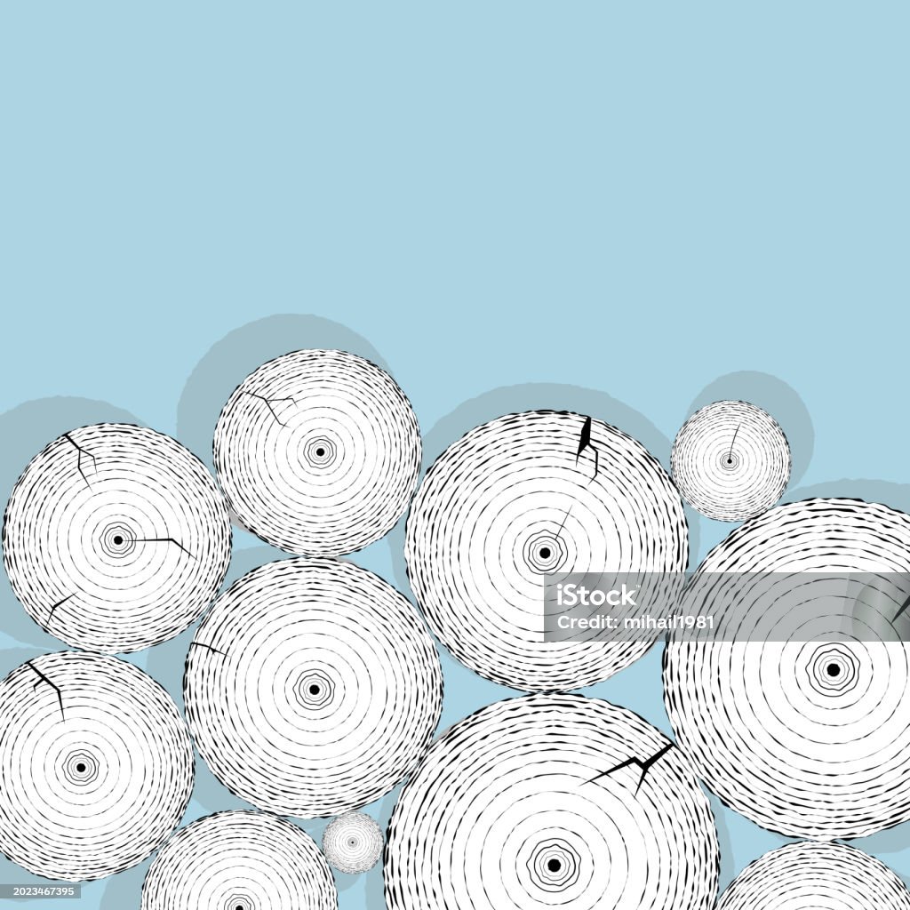Tree Rings Cut Art Tree Rings Saw Cut Tree Trunks Background Stock Illustration - Download ...