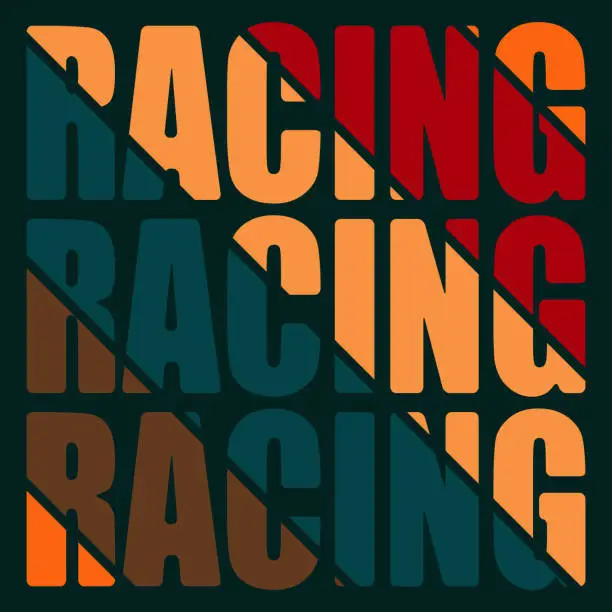 Vector illustration of Racing color cut text background