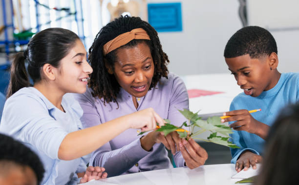 istock African-American teacher with students in science class 2023553642