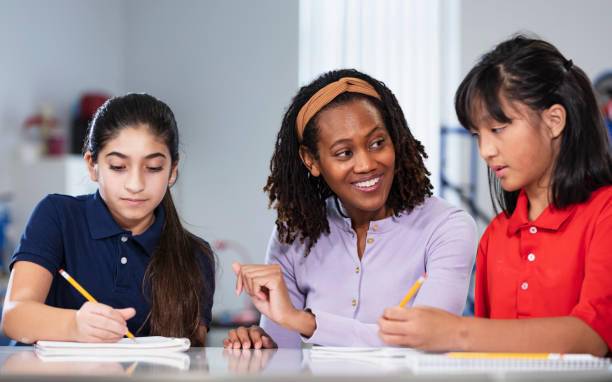 istock African-American teacher with two female students 2023554161