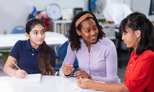 istock African-American teacher with two female students 2023554164