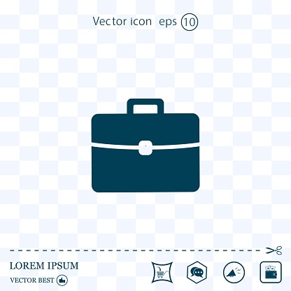 Briefcase icon, vector illustration.
