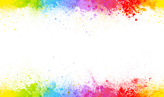 Bright colorful horizontal rainbow powder splash abstract vector illustration on white background