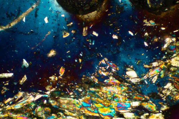 istock Fragments of stone from Milford, Connecticut, in a polarizing micrograph. 2023656874