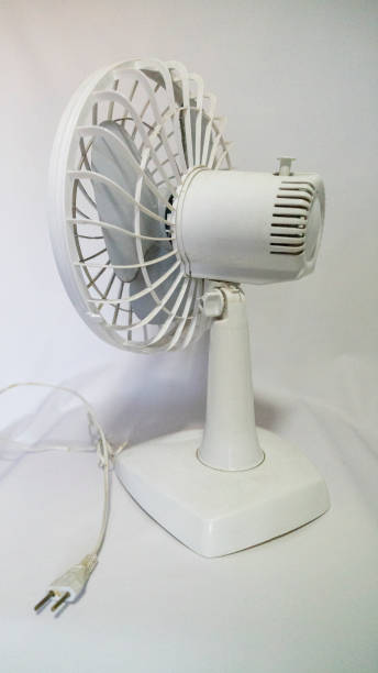 istock Small white fan with 4-blade propeller repair 2023658967