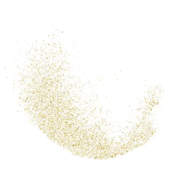 Vector illustration of Glitter gold background sparkle dust vector confetti explosion. Golden glitter dust pattern