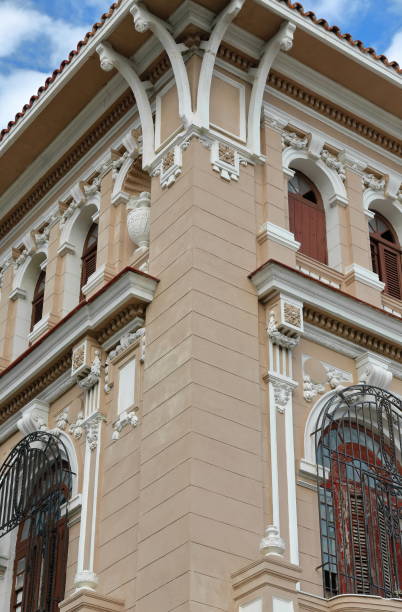 istock Corner in light-brown paint, Eclectic-style house with Renaissance and Baroque decorative elements. El Vedado-Habana-Cuba-010 2023696452