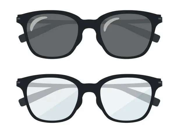 Vector illustration of glasses and sunglasses