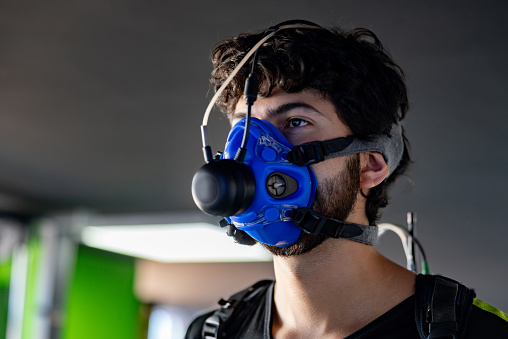 Civilian gas mask. Respiratory protection.