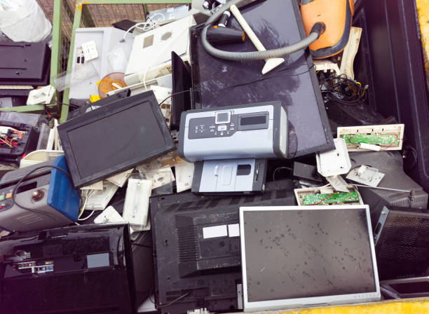 istock Electrical and electronic waste at a recovery and recycling center. Environmental sustainability. 2023731693