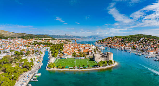 Trogir, Croatia Skyline Aerial near Split, Croatia