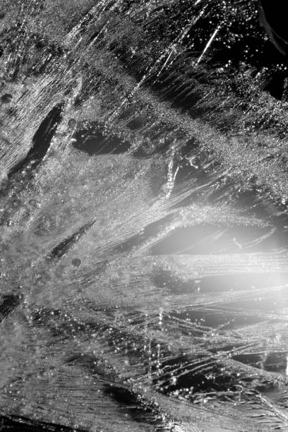 Macro texture of frozen water surface