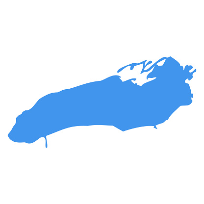 Lake Ontario map icon isolated. Travel lake ontario michigan geography symbol illustration.