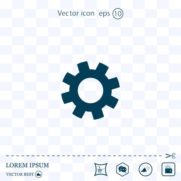 507 Settings icon vetor gears icon white stock illustrations
