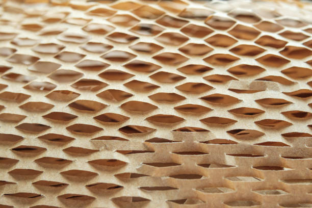 istock Eco friendly brown paper honeycomb wrap for product packaging parcel carton box 2023852352