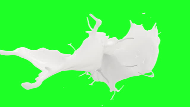 milk or yogurt fluid splash, 3D animation Green Screen, Black Screen and Blue background