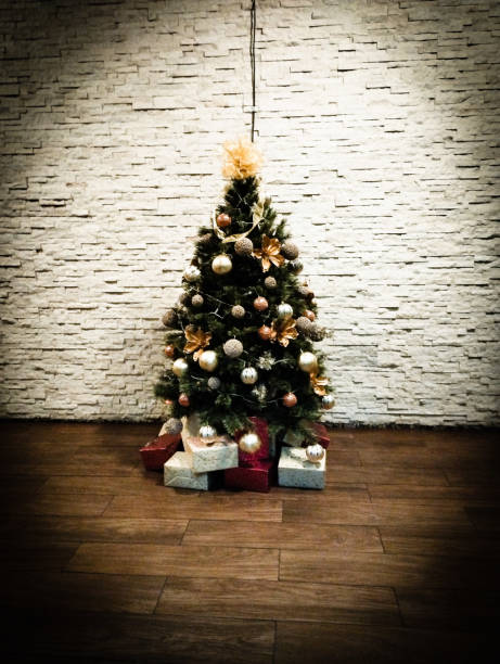 Christmas tree decoration at an office lift lobby