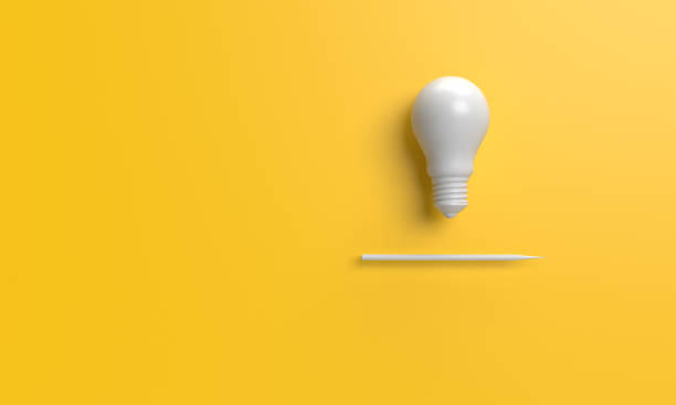 istock Lamp lightbulb pencil white yellow orange colour background copy space idea strategy innovation inspiration bright education study solution business technology success thinking genius brain 2023890313