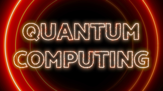 Quantum Computing neon sign on a dark background.