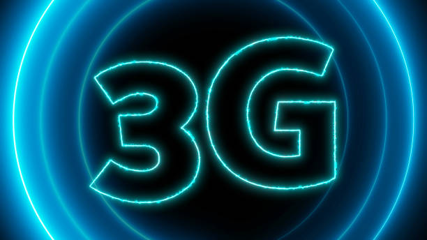 istock Neon blue 4G symbol glowing with concentric circles animated on a dark background. 2023904240