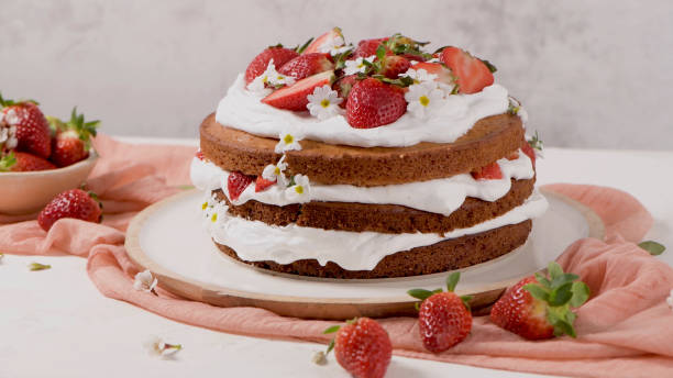 istock Sponge cake with fresh strawberries 2023942860