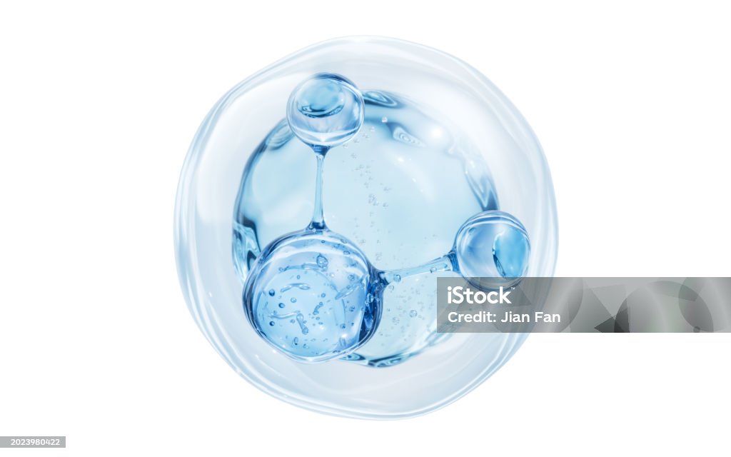 Molecule and water bubble, 3d rendering. - Royalty-free Molécula Foto de stock Molecule and water bubble, 3d rendering. - Royalty-free Molécula Foto de stock