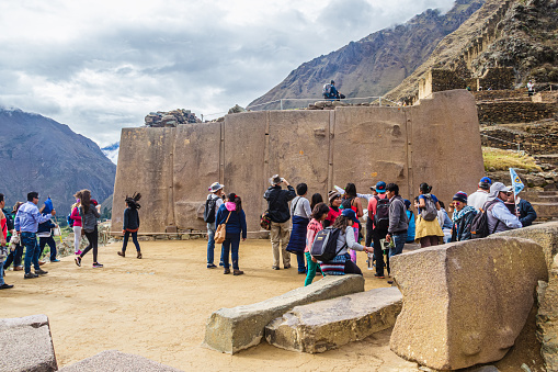 Urubamba, Cusco, Peru - December 7, 2016: Templo of the Sun, Ollantaytambo