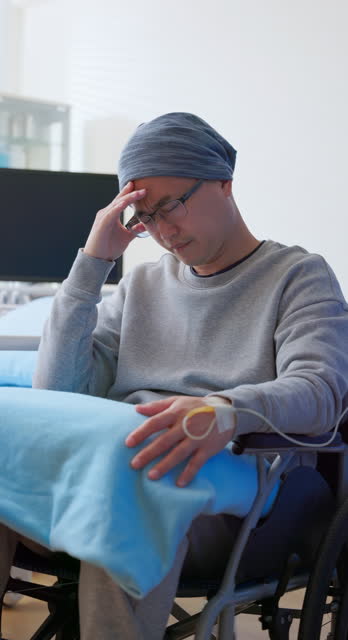 sad depressed male cancer patient