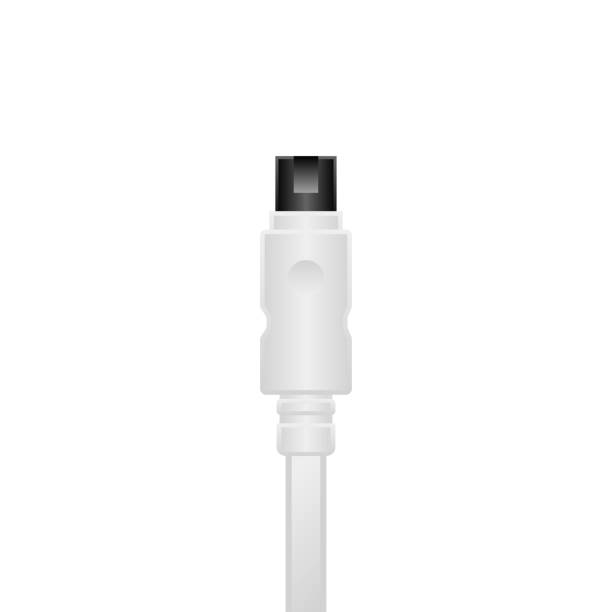 istock Simple illustration of a white IEEE1394 cable with 9 pins. 2024166862