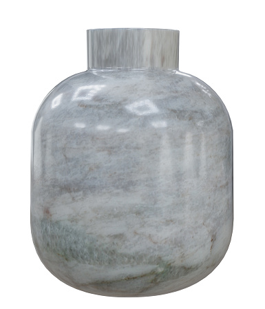 Modern white ceramic vase, decoration object isolated on background. 3D rendering