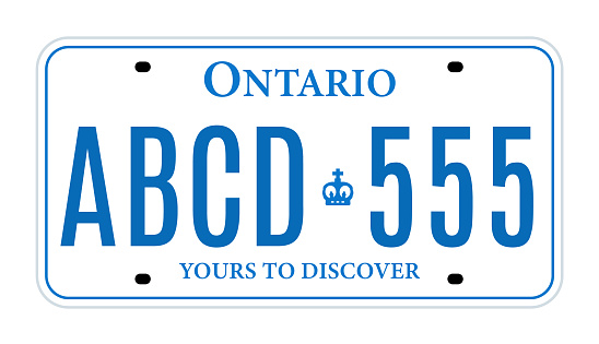 Ontario Canada car license plate registration vector design template.