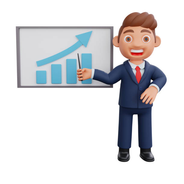 istock 3d Illustration Businessman giving business presentation 2024219453