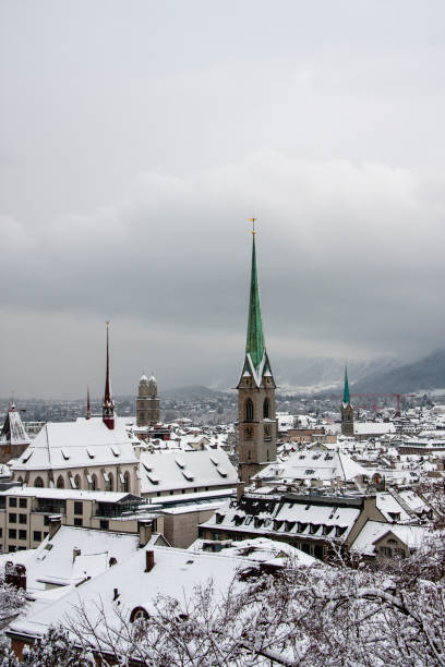 istock Snow covered rooftops in Zurich, Switzerland 2024259491