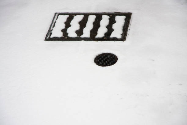 istock Snow covered outdoor area except Drainage holes 2024260017