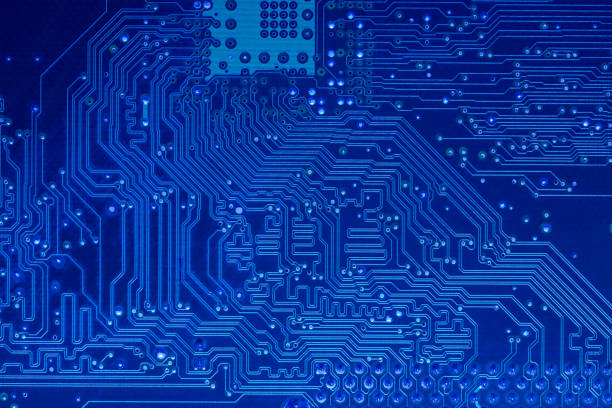 istock blue printed motherboard. computer electronic circuit board. closeup view. 2024274515