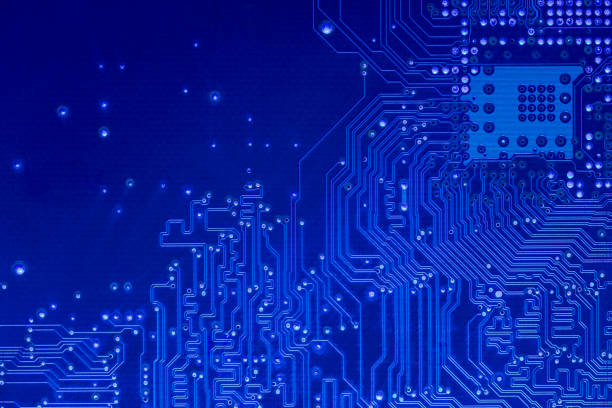 istock blue printed motherboard. computer electronic circuit board. closeup view. 2024275574
