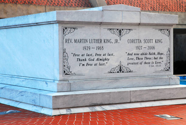 Atlanta, GA USA September 22, 2010 The graves of Dr Martin Luther King Jr and his wife Coretta Scott King stand at the front of the Center for Non Violence in the Sweet Auburn neighborhood of Atlanta