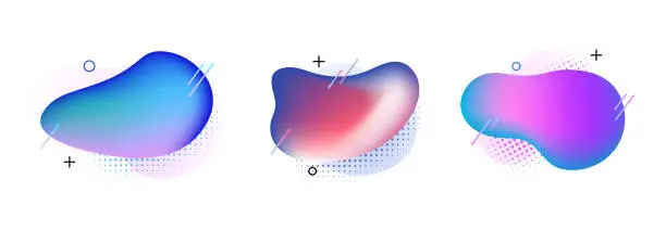 Vector illustration of Blob abstract shape organic banner design element. Vector fluid round shape liquid amoeba